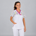 BLUSA MUJER PICO CIRCULOS