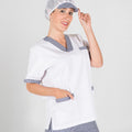 BLUSA SANITARIO MUJER PICO SARGA BLANCA COMBI - Gary's