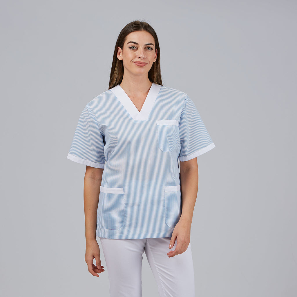 BLUSA SANITARIO UNISEX PICO VICHY COMBINADA - Gary's