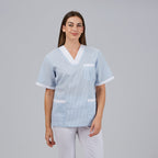 BLUSA SANITARIO UNISEX PICO VICHY COMBINADA - Gary's