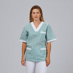BLUSA SANITARIO UNISEX PICO VICHY COMBINADA - Gary's