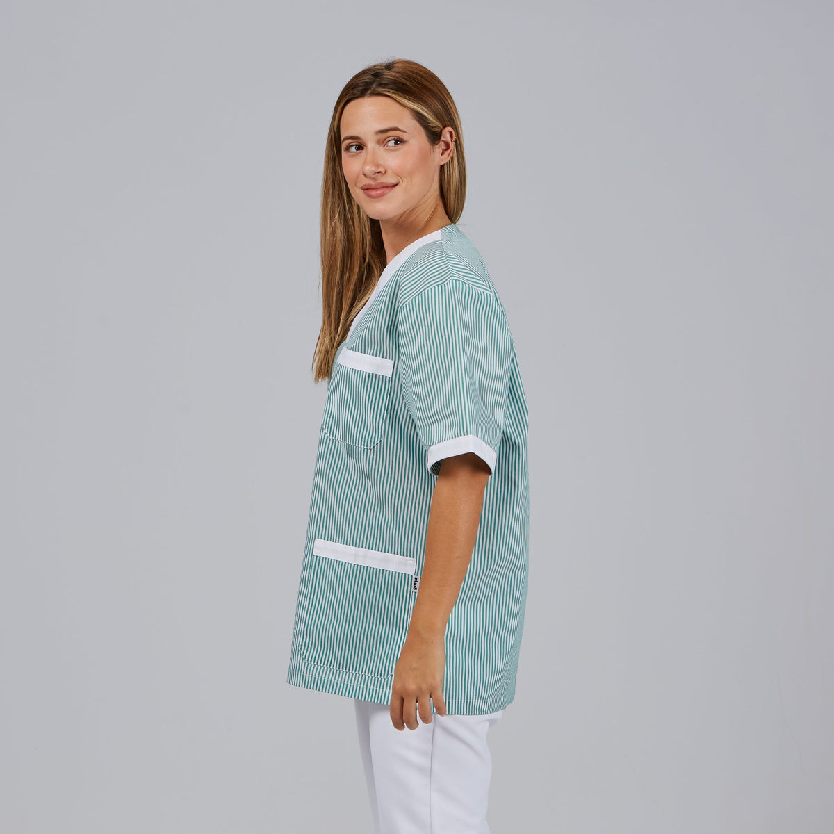 BLUSA SANITARIO UNISEX PICO VICHY COMBINADA - Gary's