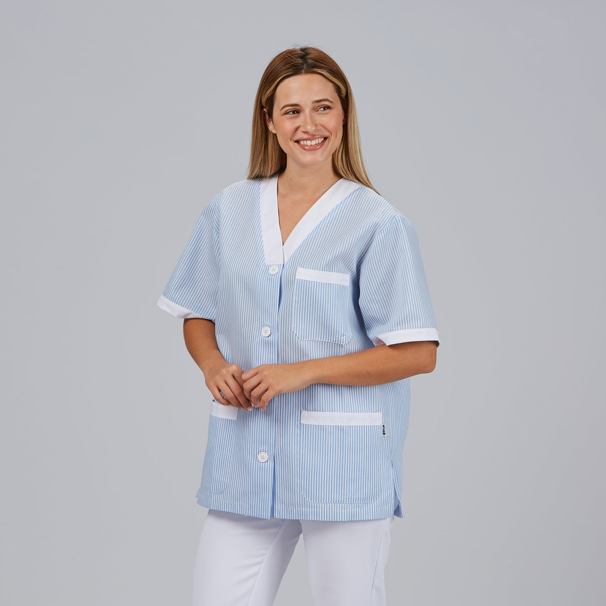 BLUSA SANITARIO UNISEX PICO ABIERTO VICHY COMBINADA - Gary's