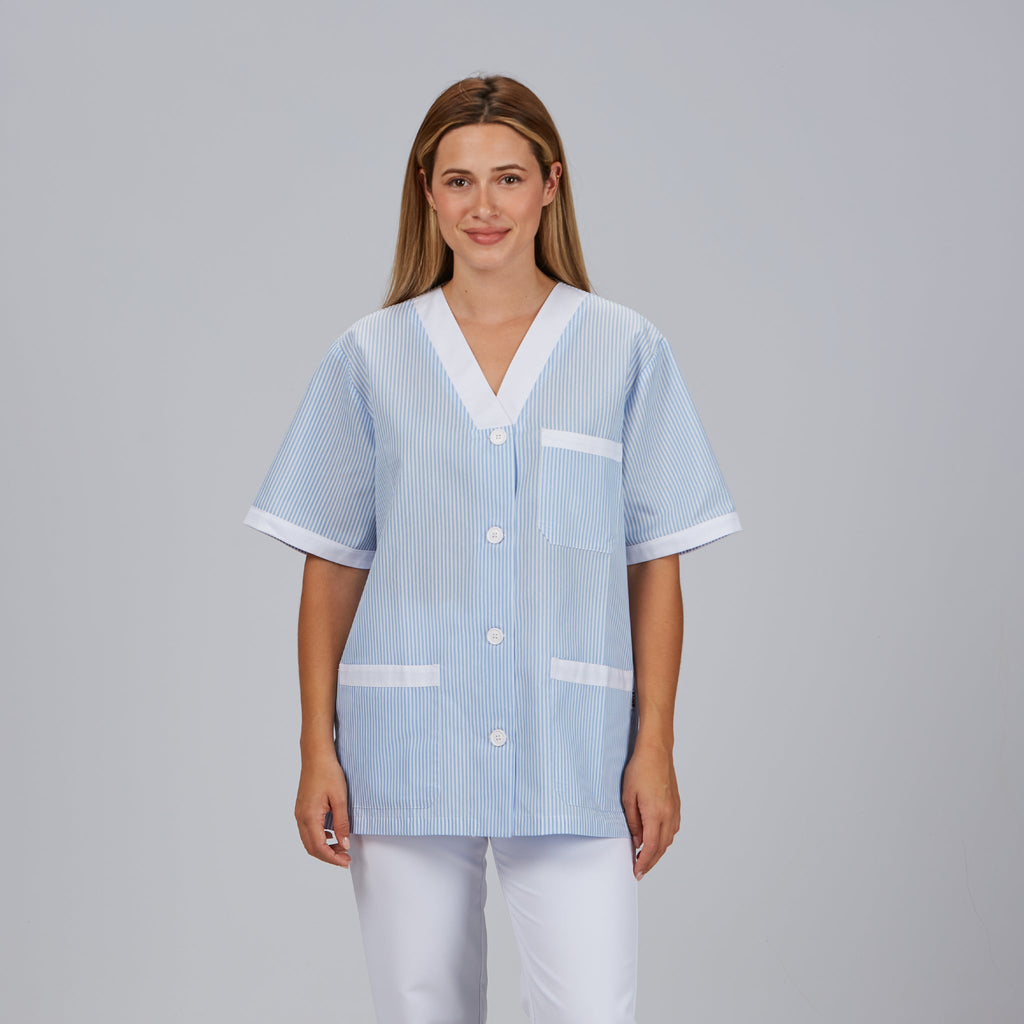 BLUSA SANITARIO UNISEX PICO ABIERTO VICHY COMBINADA - Gary's