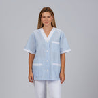 BLUSA SANITARIO UNISEX PICO ABIERTO VICHY COMBINADA - Gary's