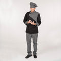 PANTALON UNISEX GOMA+CORDON CUADRO LUTOS BLANCO Y NEGRO - Gary's