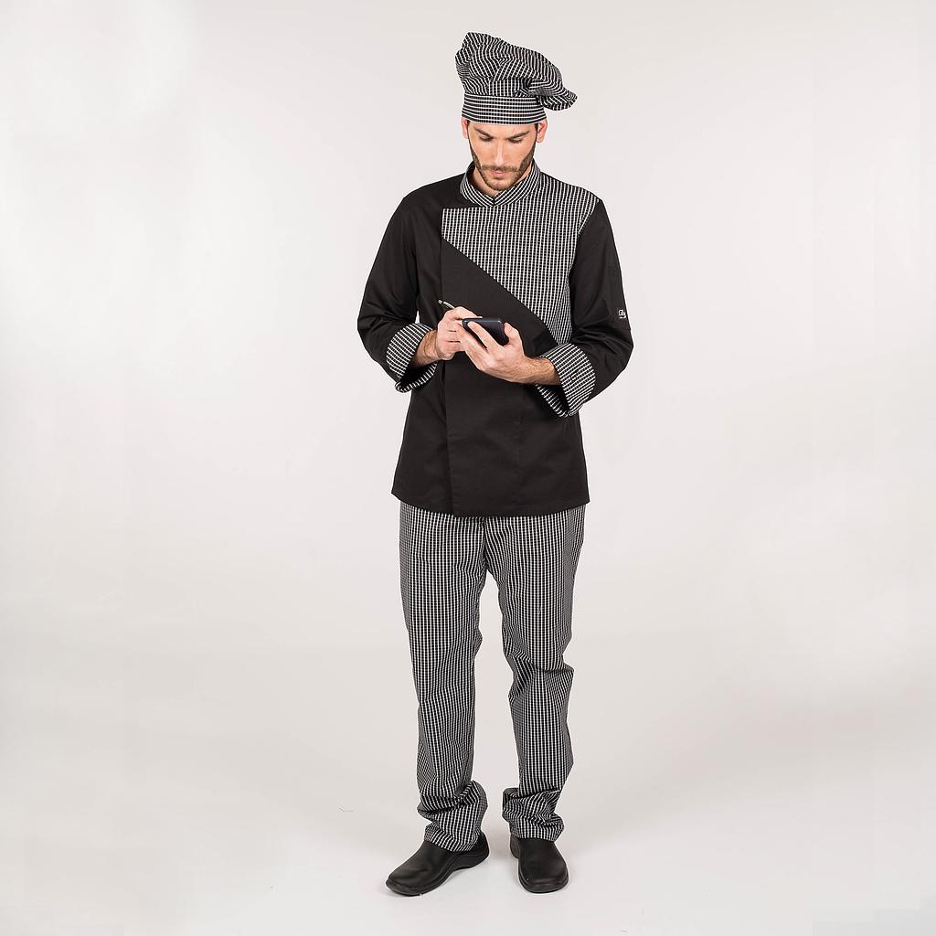 PANTALON UNISEX GOMA+CORDON CUADRO LUTOS BLANCO Y NEGRO - Gary's