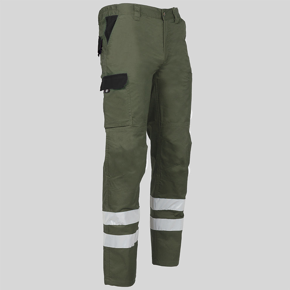 PANTALON UNISEX MULTIBOLSILLOS ELASTICO ARCE COMBI + 2 BANDAS REFLECT. - Gary's