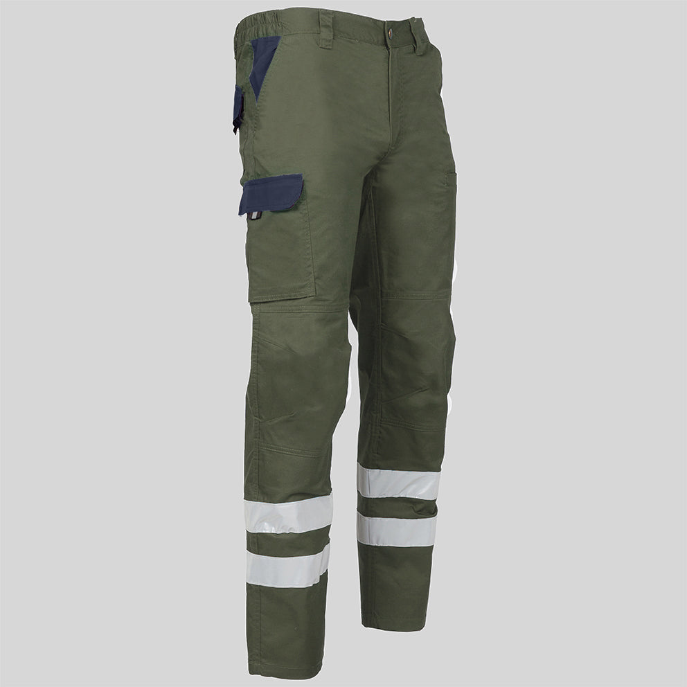 PANTALON UNISEX MULTIBOLSILLOS ELASTICO ARCE COMBI + 2 BANDAS REFLECT. - Gary's