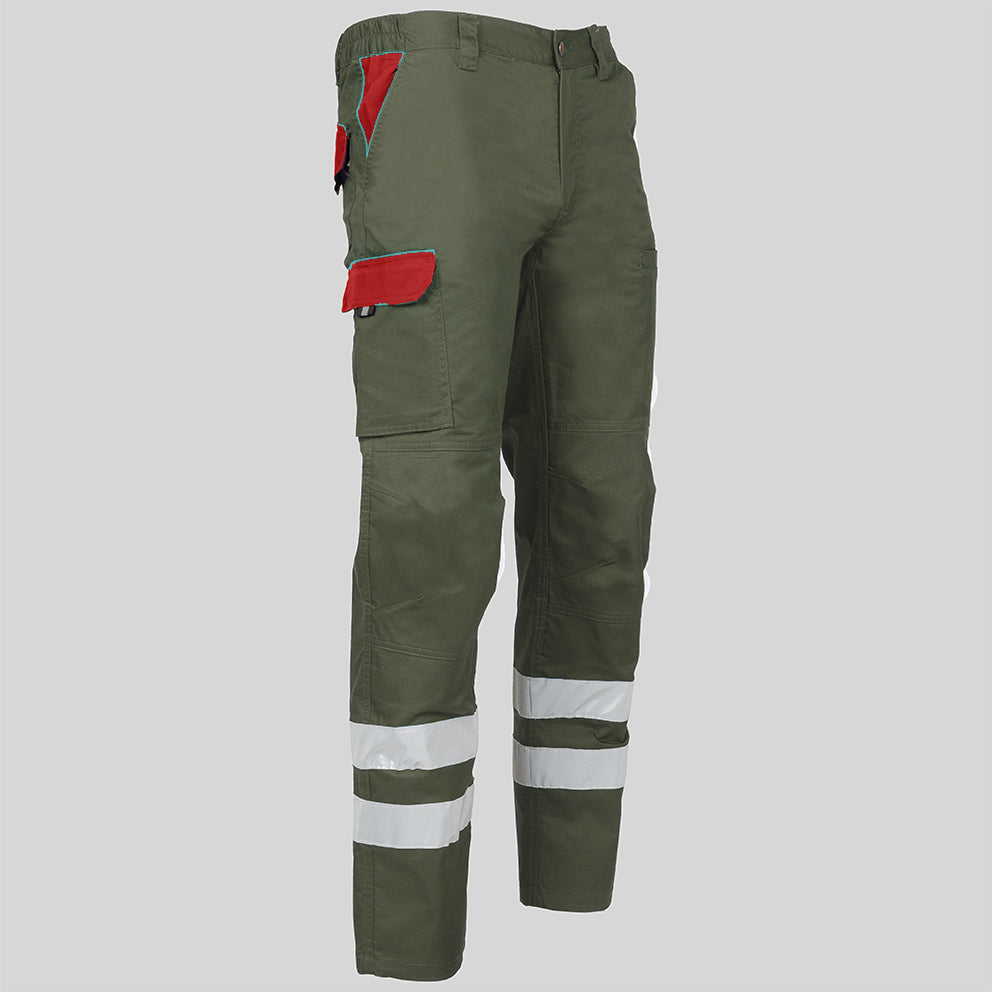 PANTALON UNISEX MULTIBOLSILLOS ELASTICO ARCE COMBI + 2 BANDAS REFLECT. - Gary's
