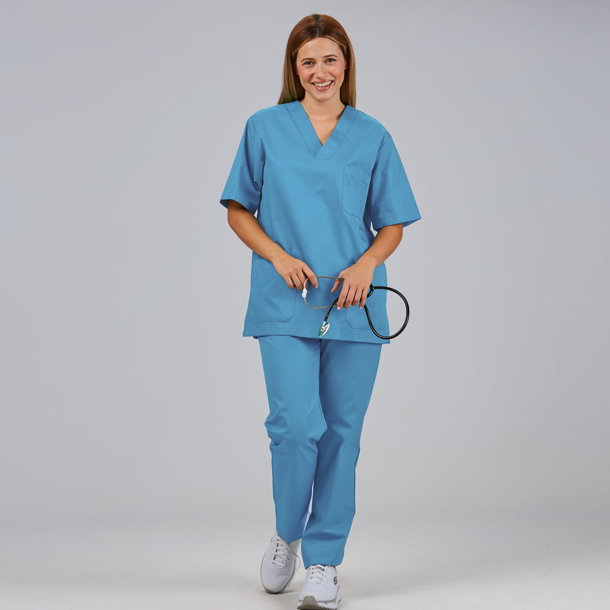 CONJUNTO UNISEX BLUSA CUELLO PICO /PANTALON GOMA ENTERA - Gary's