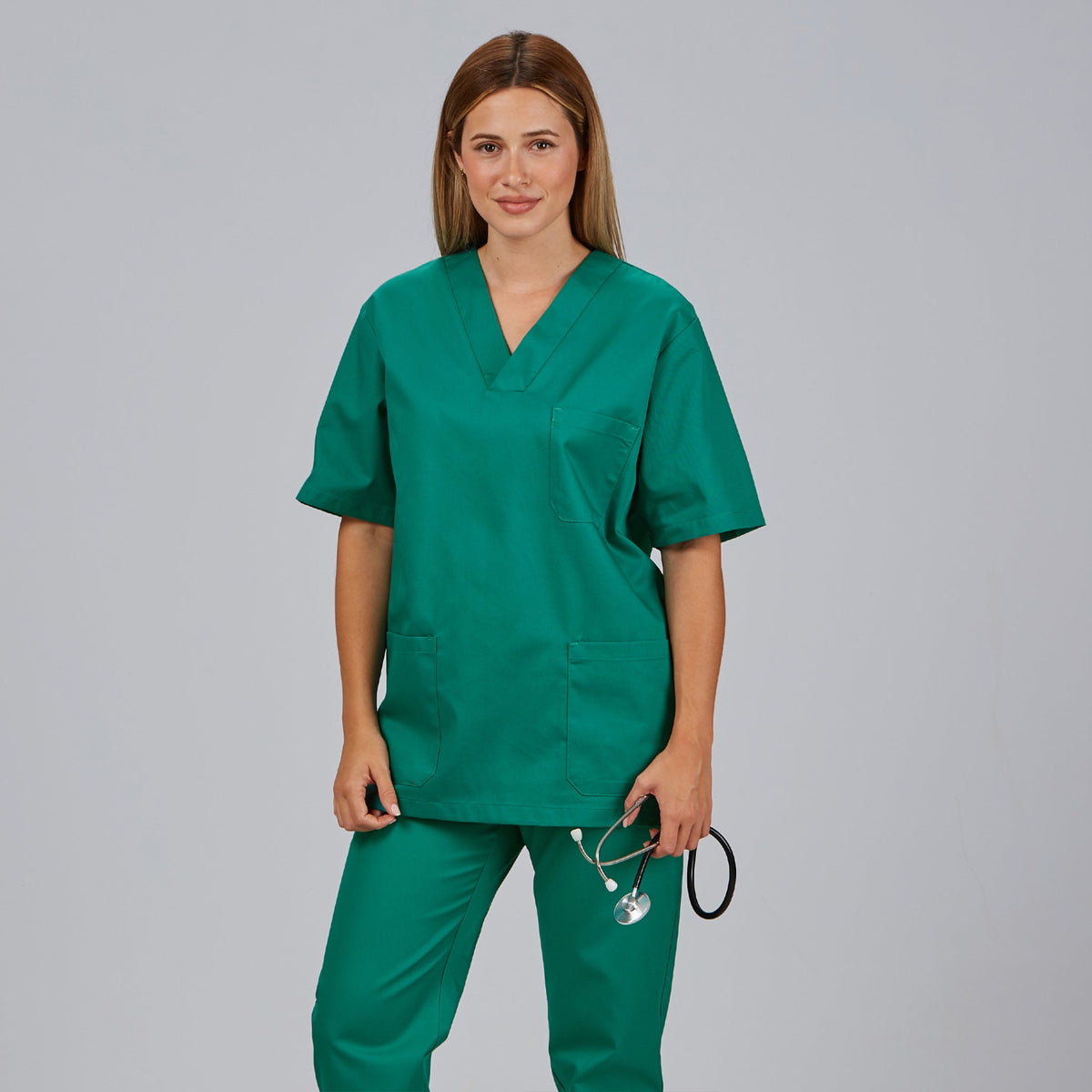 CONJUNTO UNISEX BLUSA CUELLO PICO /PANTALON GOMA ENTERA - Gary's