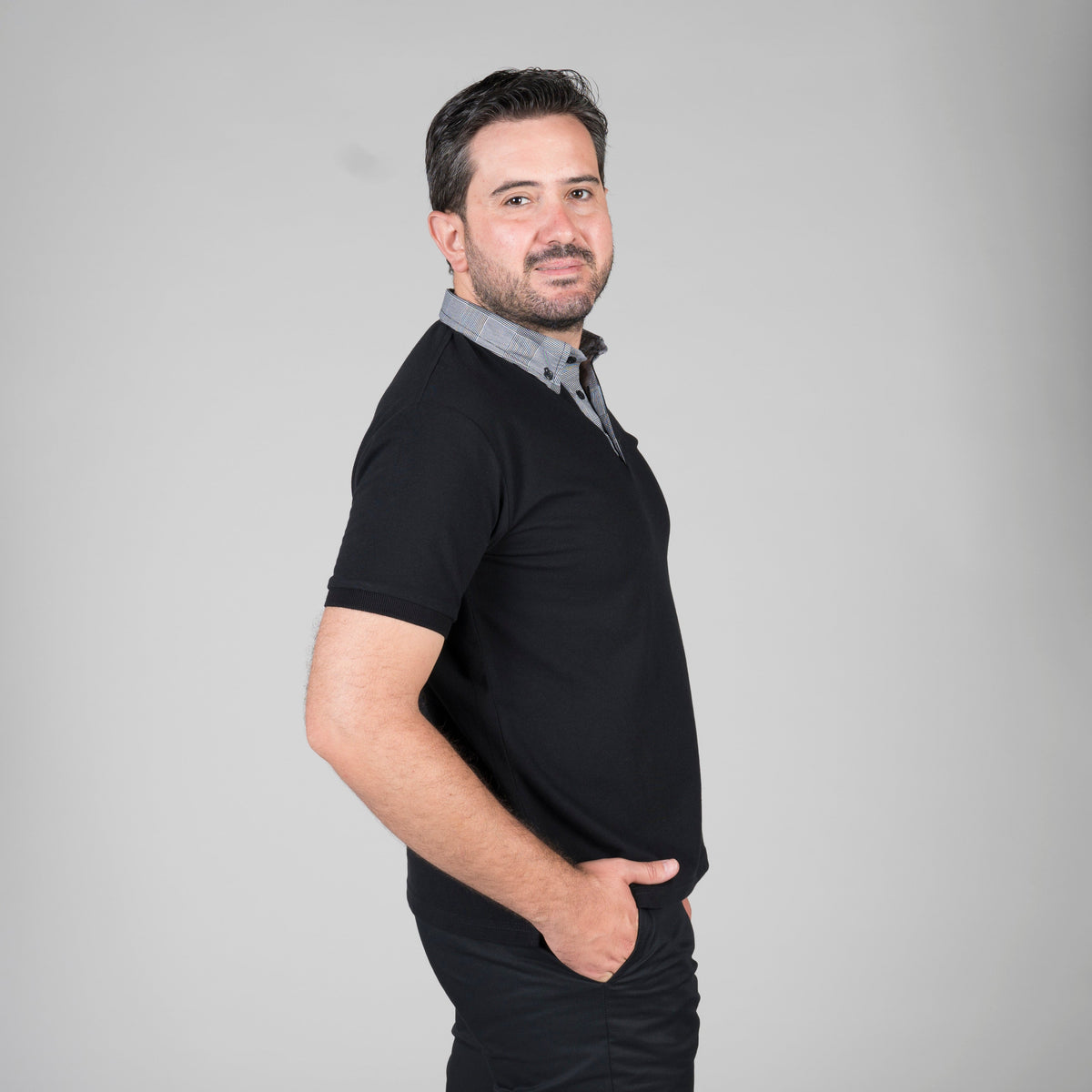 POLO NEGRO HOMBRE M/C C/CAMISERO - Gary's