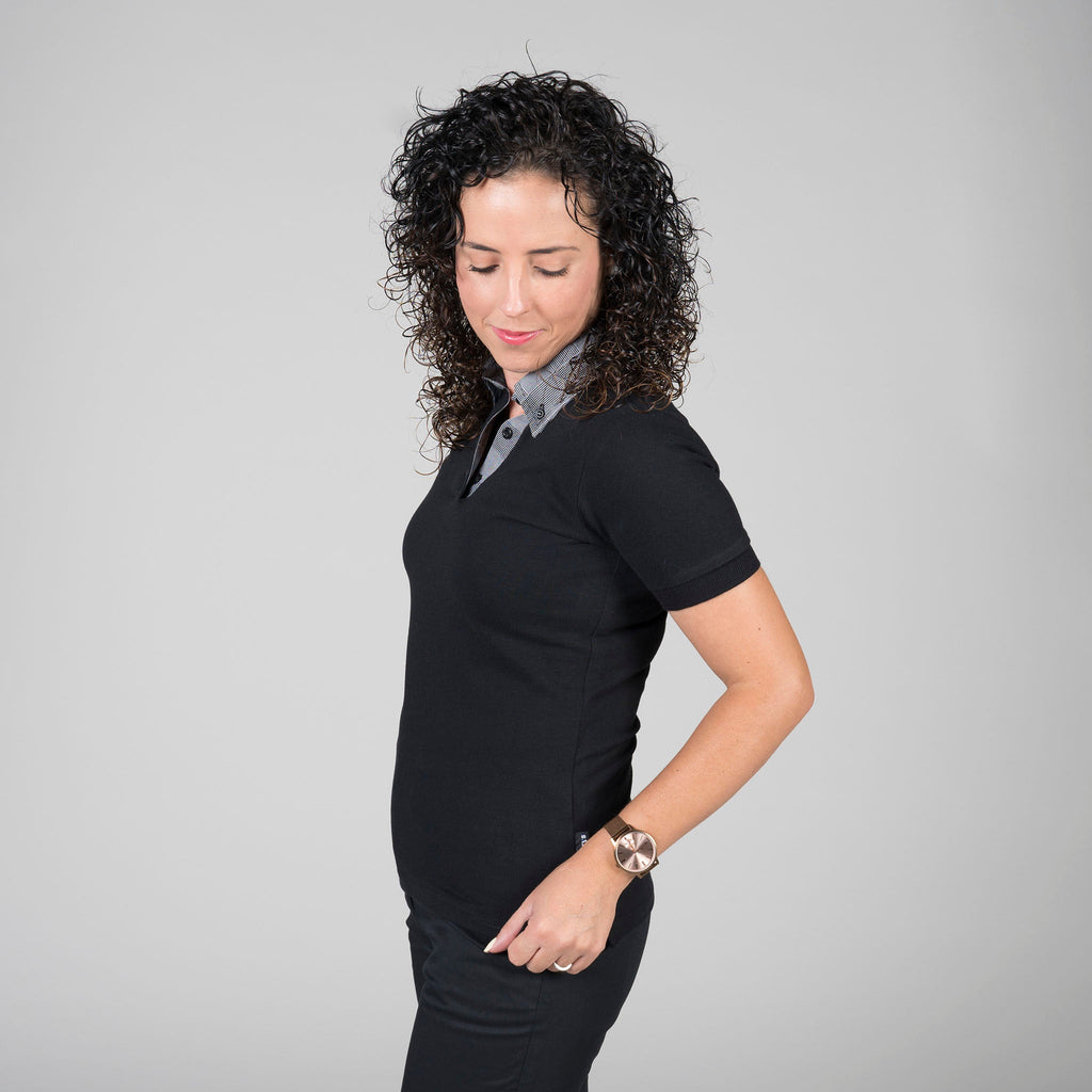 POLO NEGRO MUJER M/C C/CAMISERO - Gary's