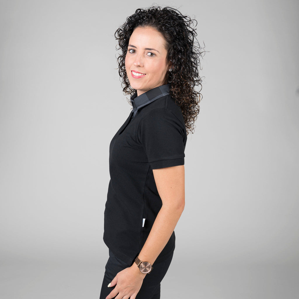 POLO NEGRO MUJER M/C C/CAMISERO - Gary's