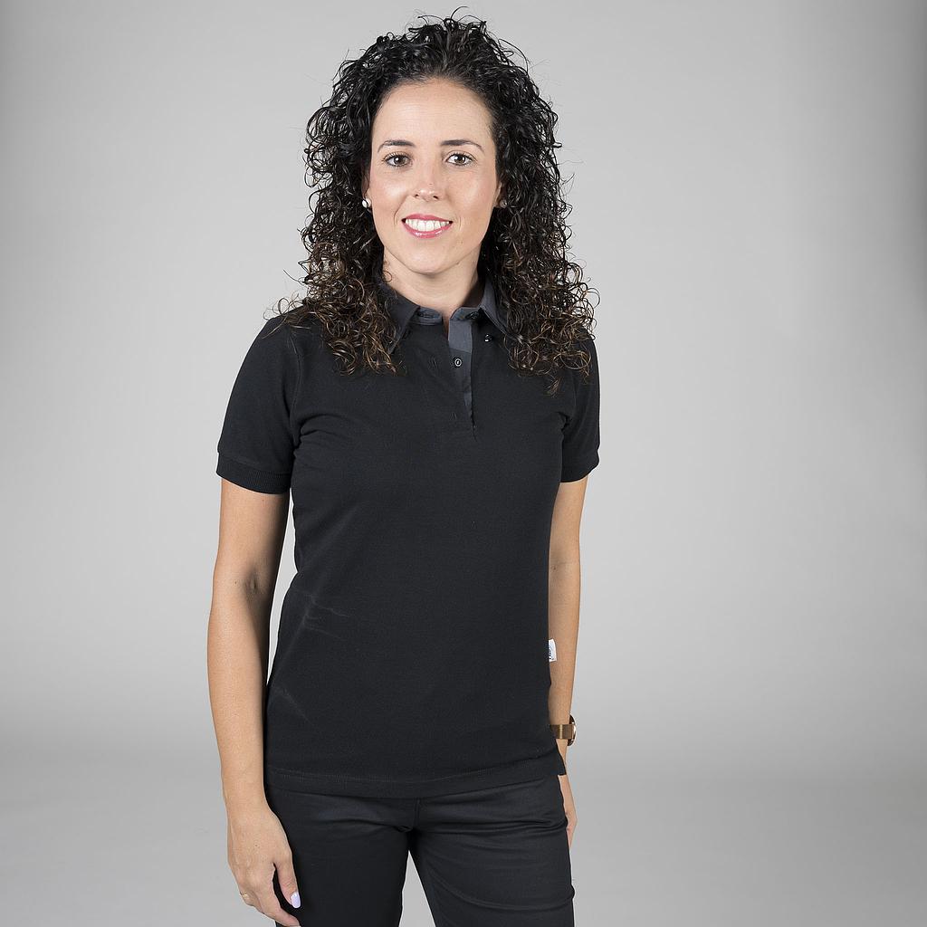 POLO NEGRO MUJER M/C C/CAMISERO - Gary's