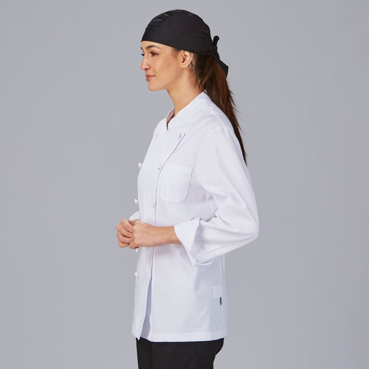 CHAQUETA COCINA UNISEX BOTON FORRADO M/L BLANCA - Gary's