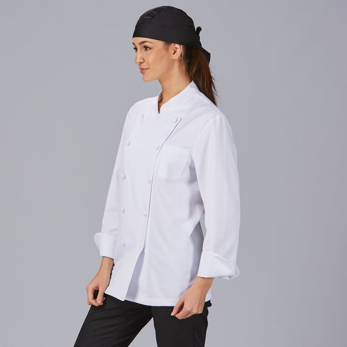 CHAQUETA COCINA UNISEX BOTON FORRADO M/L BLANCA - Gary's
