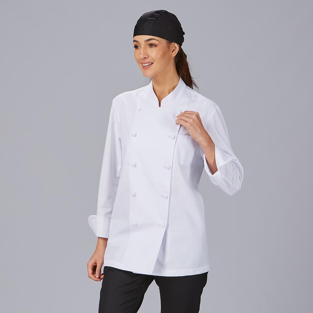 CHAQUETA COCINA UNISEX BOTON FORRADO M/L BLANCA - Gary's
