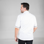 CHAQUETA COCINA UNISEX M/C BLANCA VIVO COLOR - Gary's