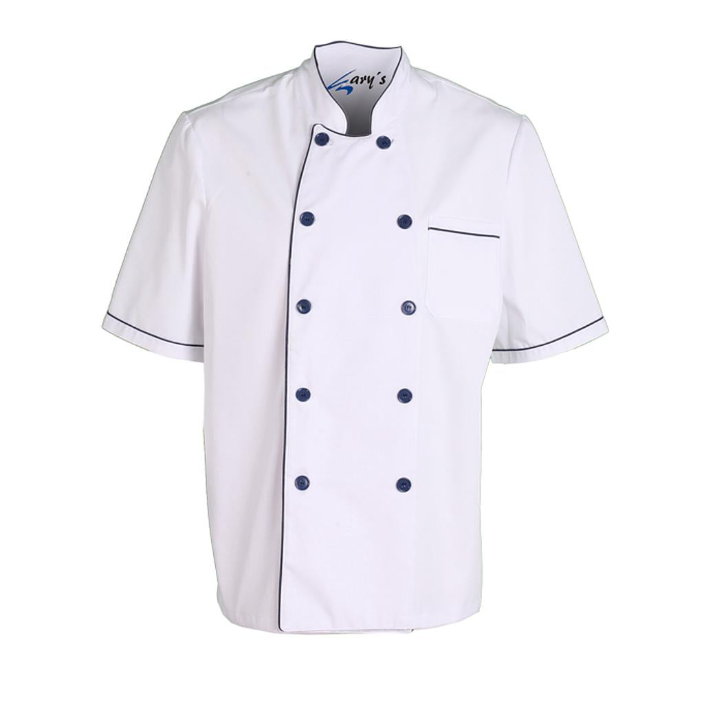 CHAQUETA COCINA UNISEX M/C BLANCA VIVO COLOR - Gary's