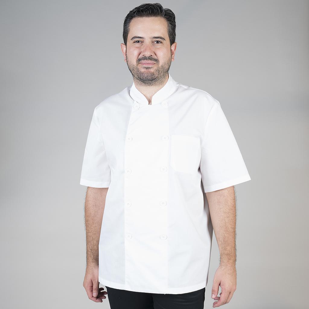 CHAQUETA COCINA UNISEX PLANA BLANCA M/C - Gary's