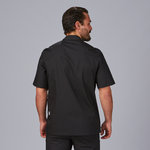 CHAQUETA COCINA UNISEX POPELIN FINO NEGRO M/C - Gary's