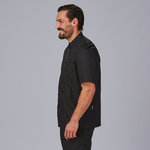 CHAQUETA COCINA UNISEX POPELIN FINO NEGRO M/C - Gary's