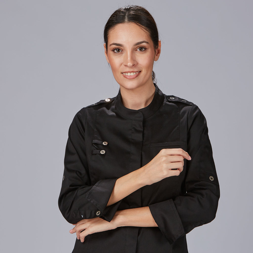 CHAQUETA COCINA MUJER SATEN ALGODON SOLA - Gary's