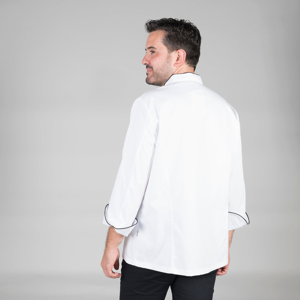 CHAQUETA COCINA UNISEX NAPOLES BLANCA VIVO COLOR - Gary's