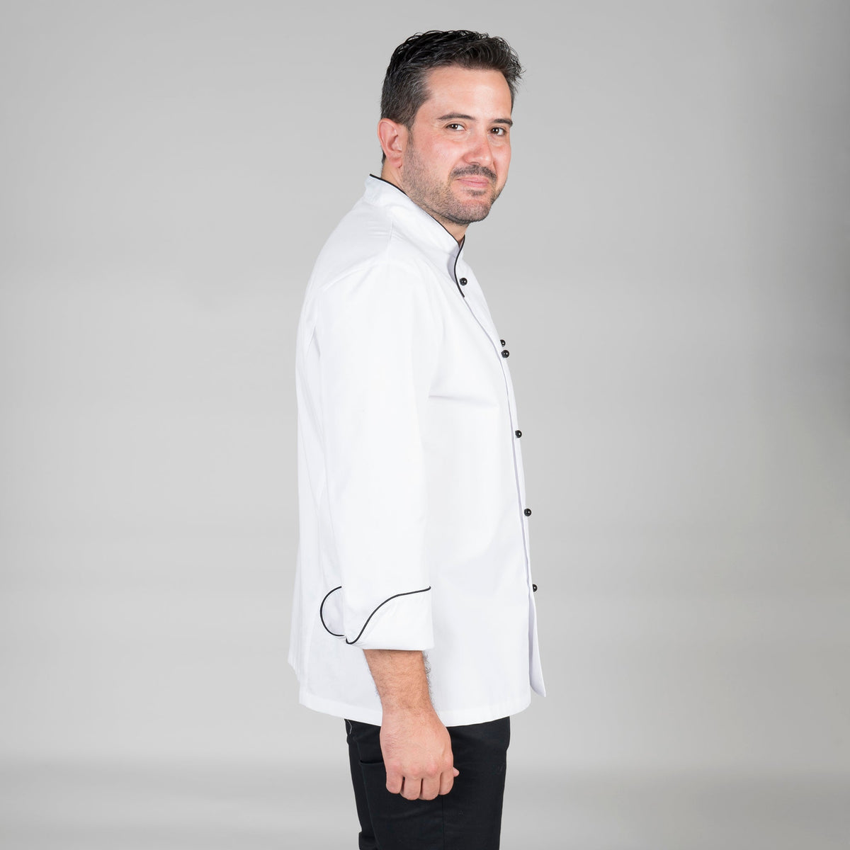 CHAQUETA COCINA UNISEX NAPOLES BLANCA VIVO COLOR - Gary's