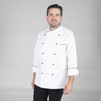 CHAQUETA COCINA UNISEX NAPOLES BLANCA VIVO COLOR - Gary's