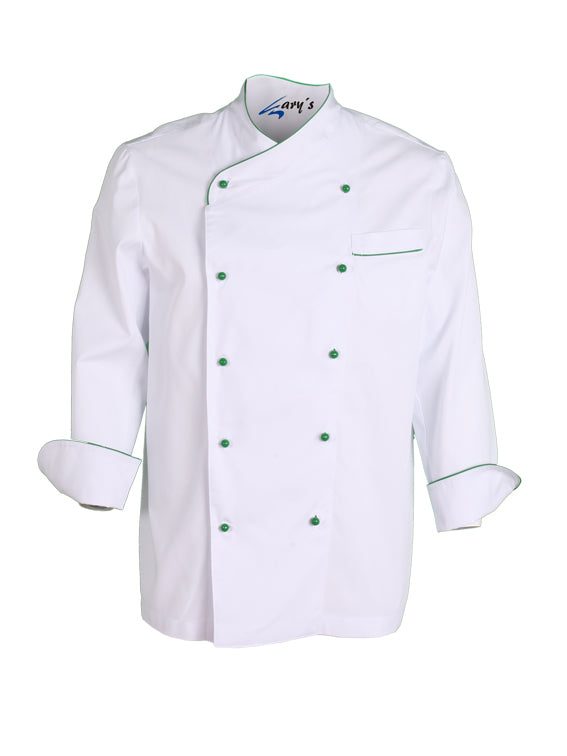 CHAQUETA COCINA UNISEX NAPOLES BLANCA VIVO COLOR - Gary's