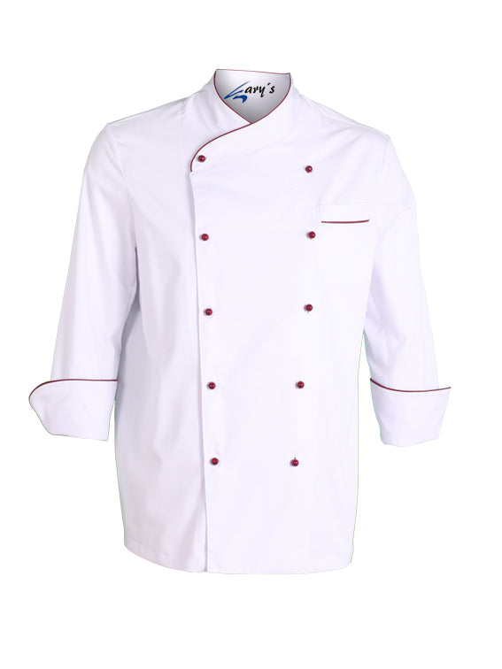 CHAQUETA COCINA UNISEX NAPOLES BLANCA VIVO COLOR - Gary's