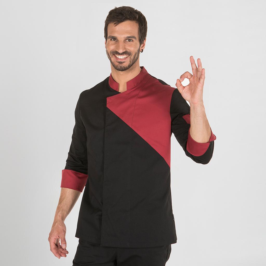CHAQUETA COCINA UNISEX NEGRO M/L COMBI - Gary's