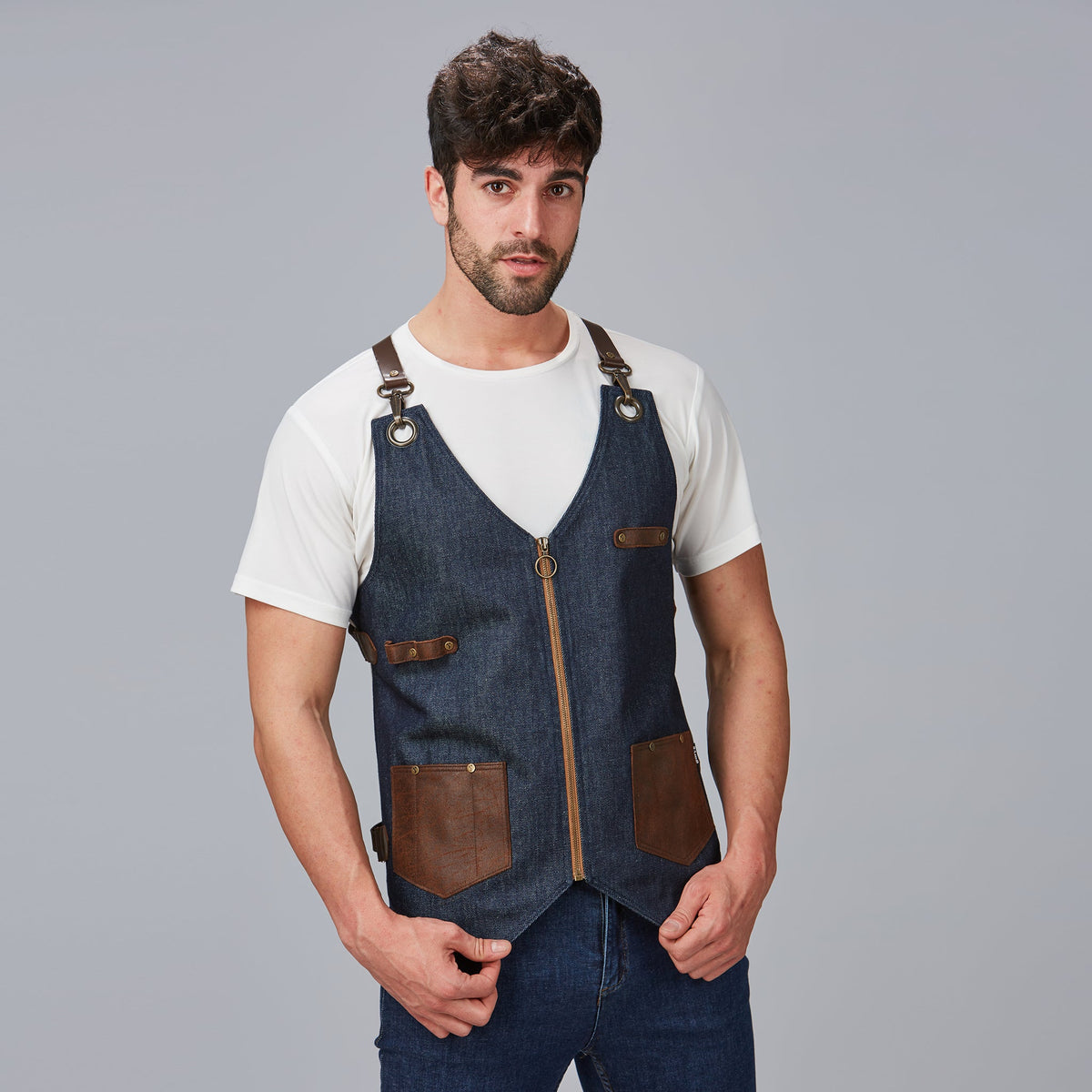 CHALECO UNISEX VAQUERO Y PIEL KURUME - Gary's