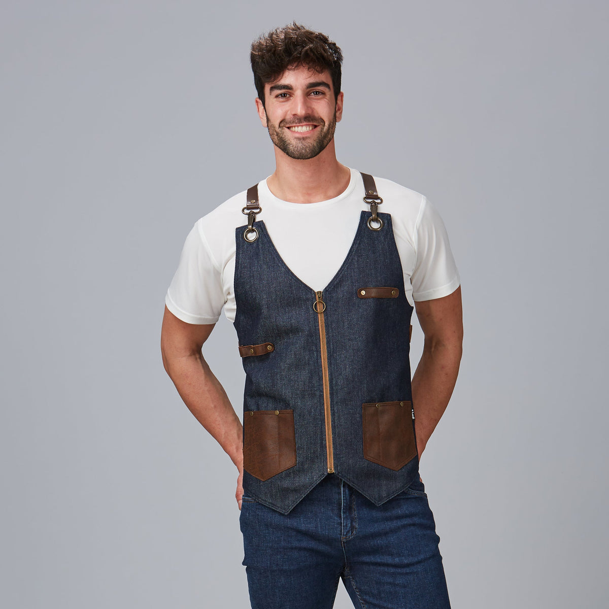 CHALECO UNISEX VAQUERO Y PIEL KURUME - Gary's