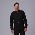 CHAQUETA HOMBRE MAO NEGRA BOTON DORADO - Gary's