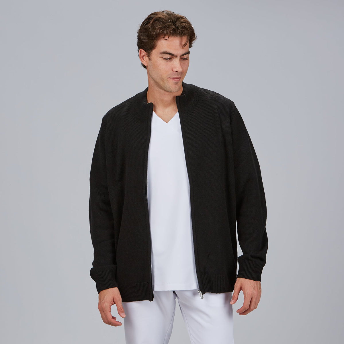 CARDIGAN HOMBRE PUNTO GRUESO CON CREMALLERA