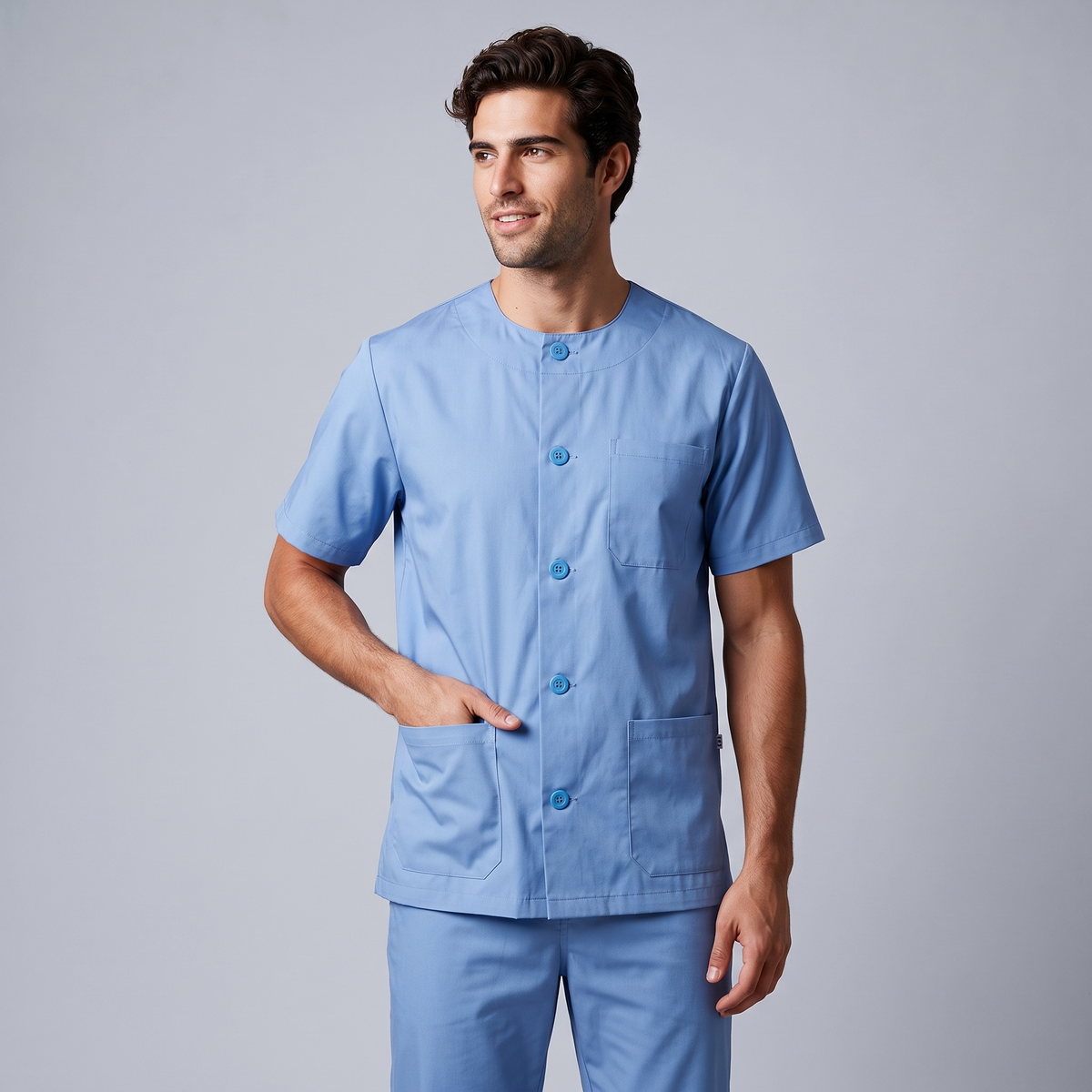 BLUSA SANITARIO UNISEX ABOTONADA COLORES