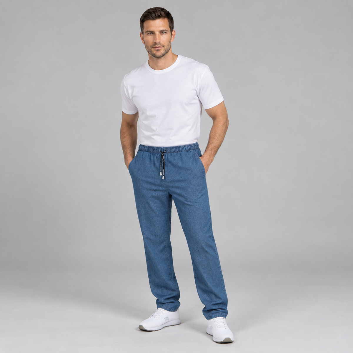 PANTALON GOMA+CORDON TEJANO LAVADO